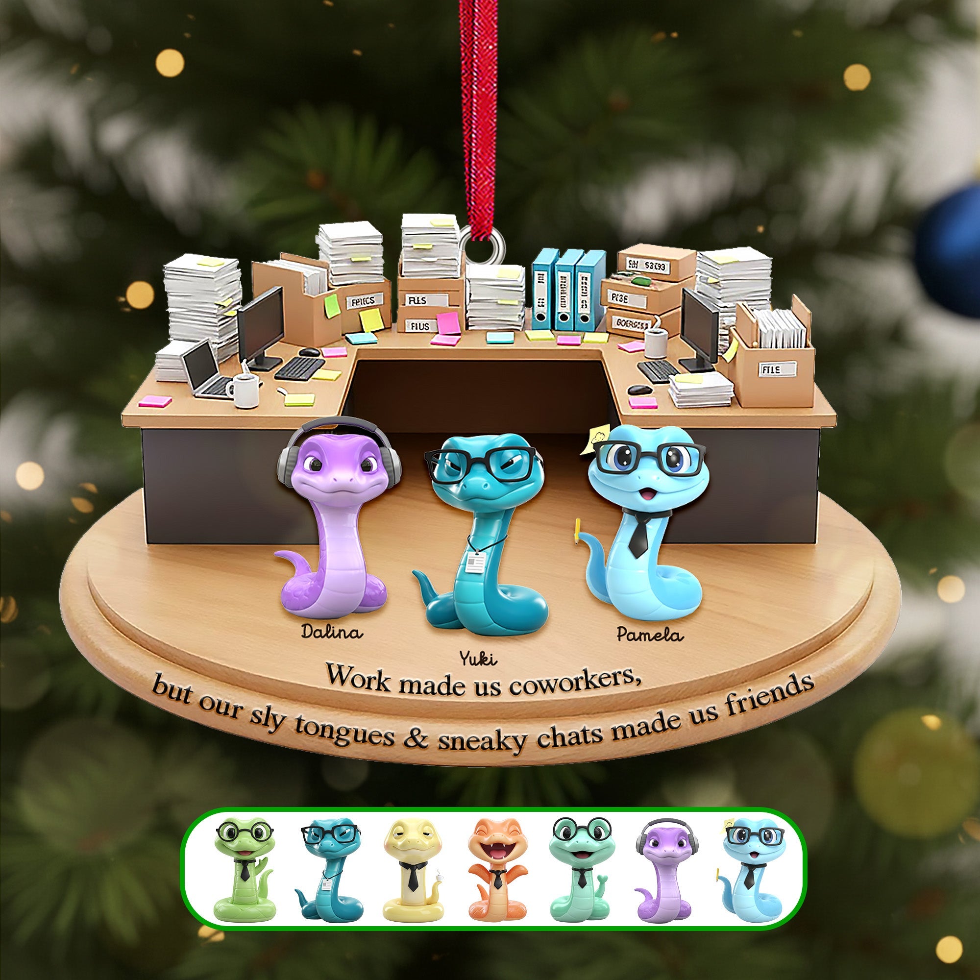 Snake Coworker Acrylic Ornament - Personalized Gifts For Coworker - Xmas Home Decoration Gift