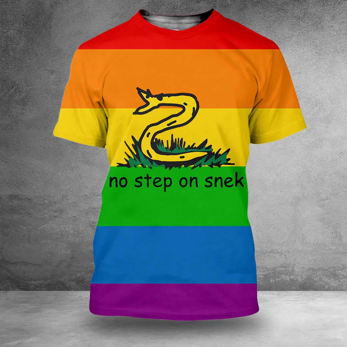 Snake No Step On Snek LGBT Flag T-Shirt LGBT Pride Don't Tread On Me Clothing Gift Snake No Step On Snek LGBT Flag T-Shirt LGBT Pride Don't Tread On Me Clothing Gift