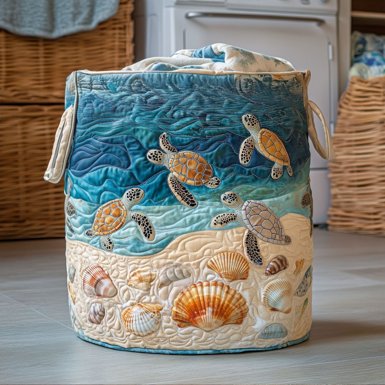 Snappy Trails Quilted Laundry Basket Everyday Merch Choice