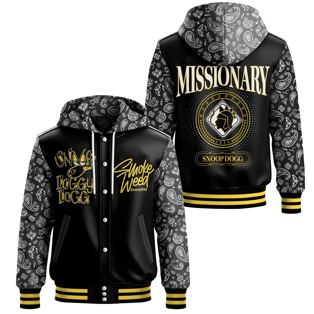 Snoop Dogg Smoke Weed Hooded Varsity Jacket Snoop Dogg Merch Best Father's Day Special Gifts Snoop Dogg Smoke Weed Hooded Varsity Jacket Snoop Dogg Merch Best Father's Day Special Gifts