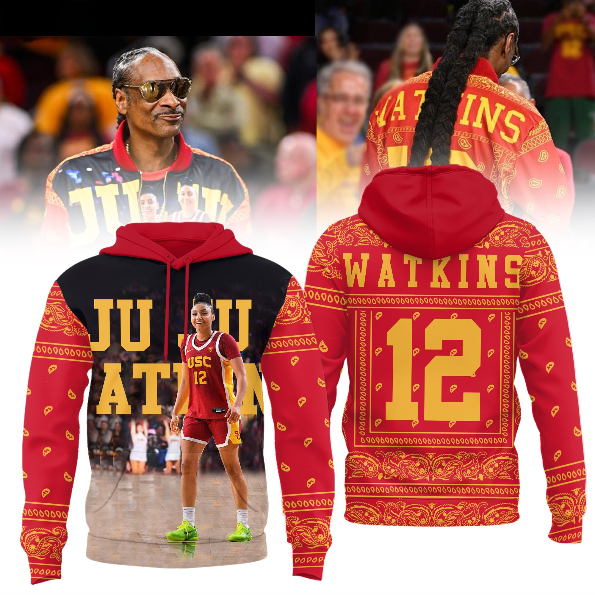Snoop Dogg Wear JuJu Watkins Hoodie USC Trojans Hoodie Gifts For Husband