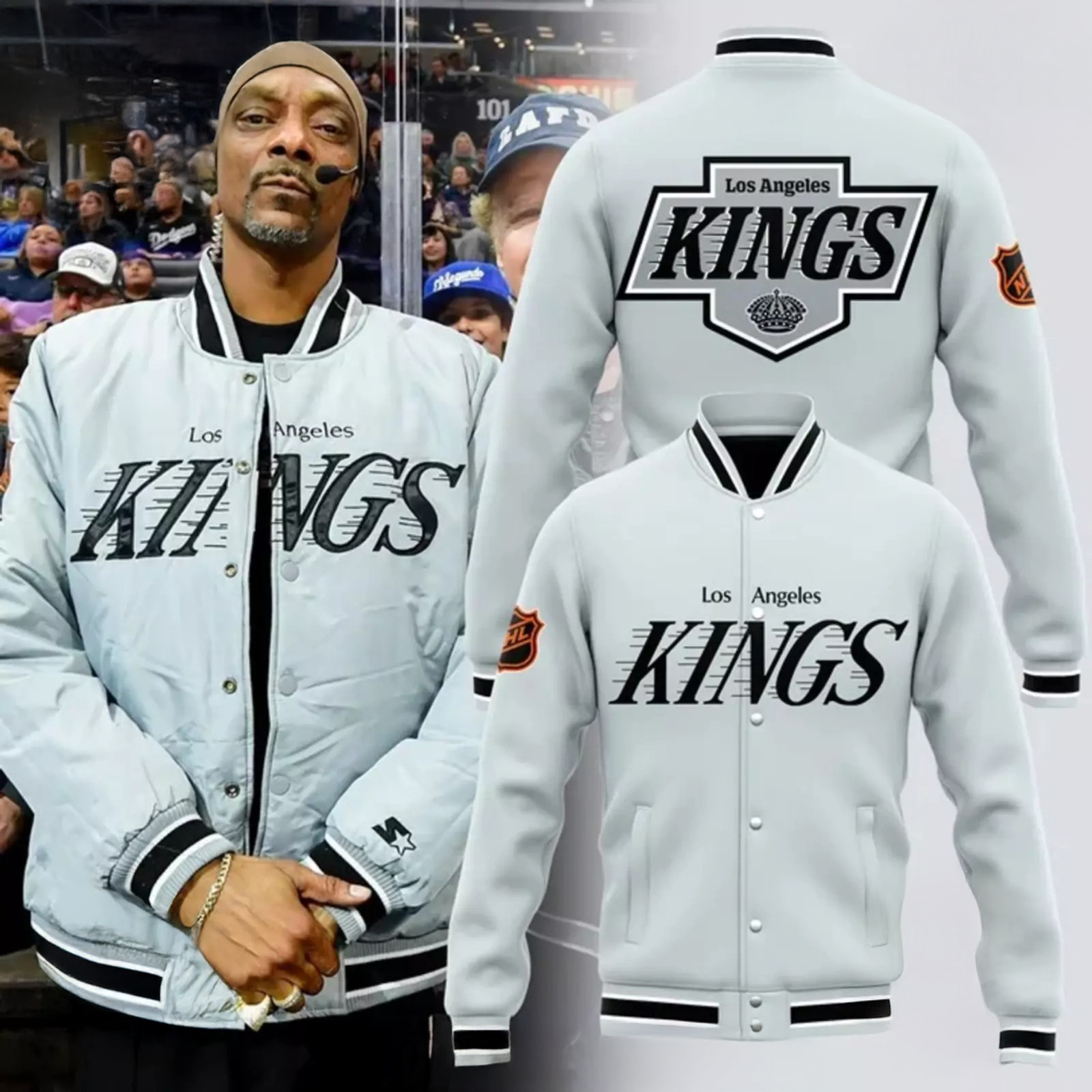 Snoop Dogg x Los Angeles Kings Baseball Jacket Gift For Fans