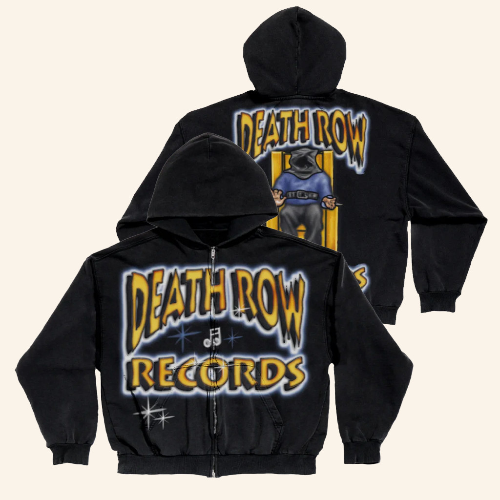 Snoopermarket Merch Death Row Records Vintage Airbrush Hoodie Presents For Music Lovers