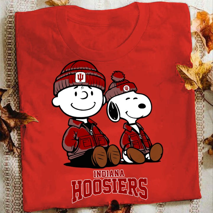 Snoopy And Charlie Brown Indiana Hoosiers T-Shirt Gift Ideas For Football Lovers