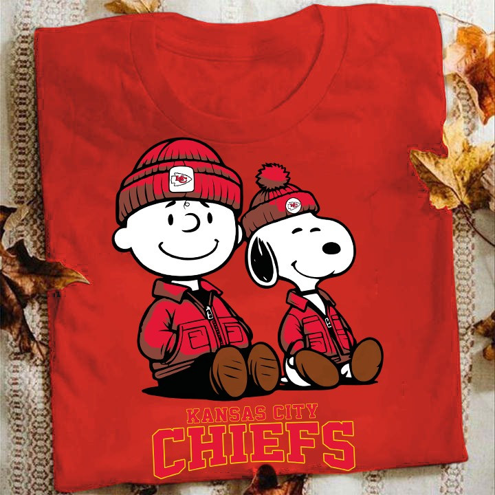 Snoopy And Charlie Kansas City Chiefs T-Shirt Best Gifts For Football Fans