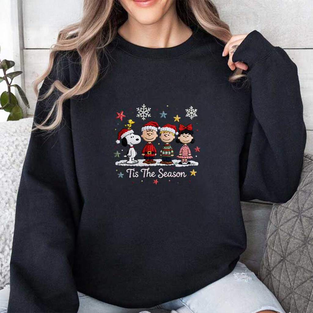 Snoopy And Friend Tis The Season Christmas Embroidered Sweatshirt Xmas Gifts For Daughter Snoopy And Friend Tis The Season Christmas Embroidered Sweatshirt Xmas Gifts For Daughter