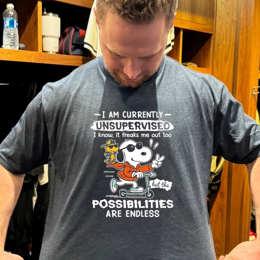 Snoopy And Woodstock I Am Currently Unsupervised T-Shirt Birthday Gift Ideas For Him