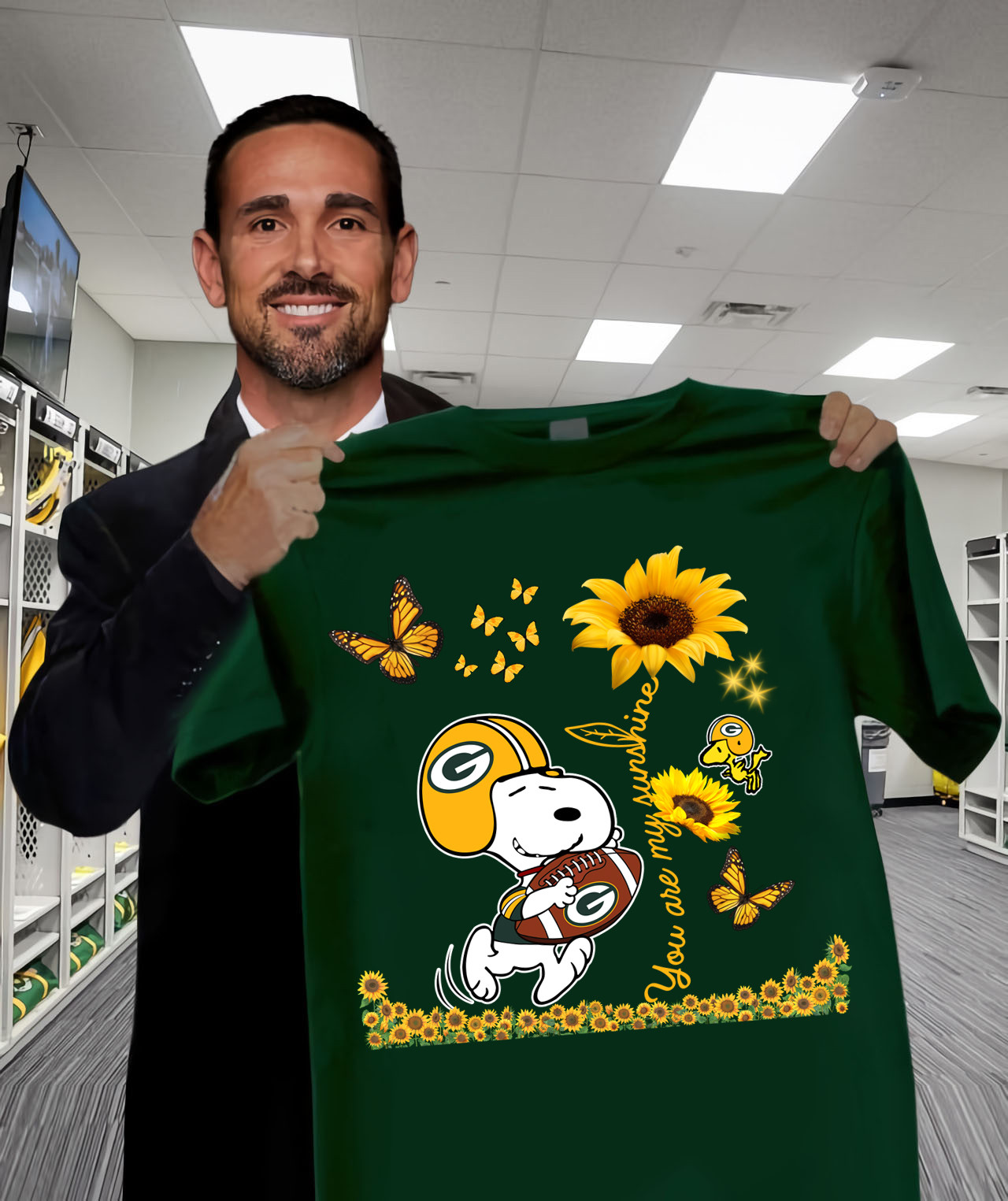 Snoopy And Woodstock You Are My Sunshine Green Bay Packers T-Shirt Gifts For Football Fans