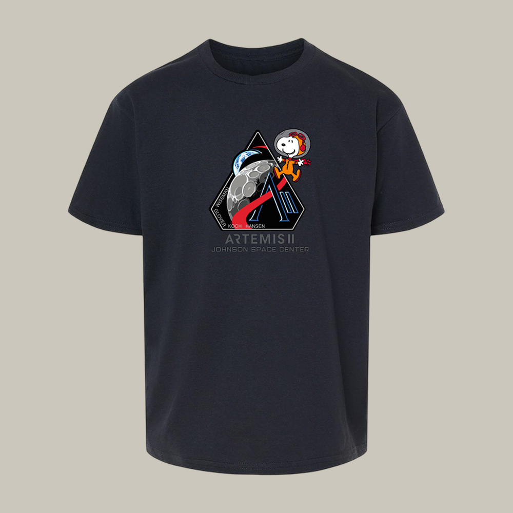 Snoopy Artemis II Johnson Space Center NASA T-Shirt Modern NASA Graphic Tee Astrophiles Gift Idea