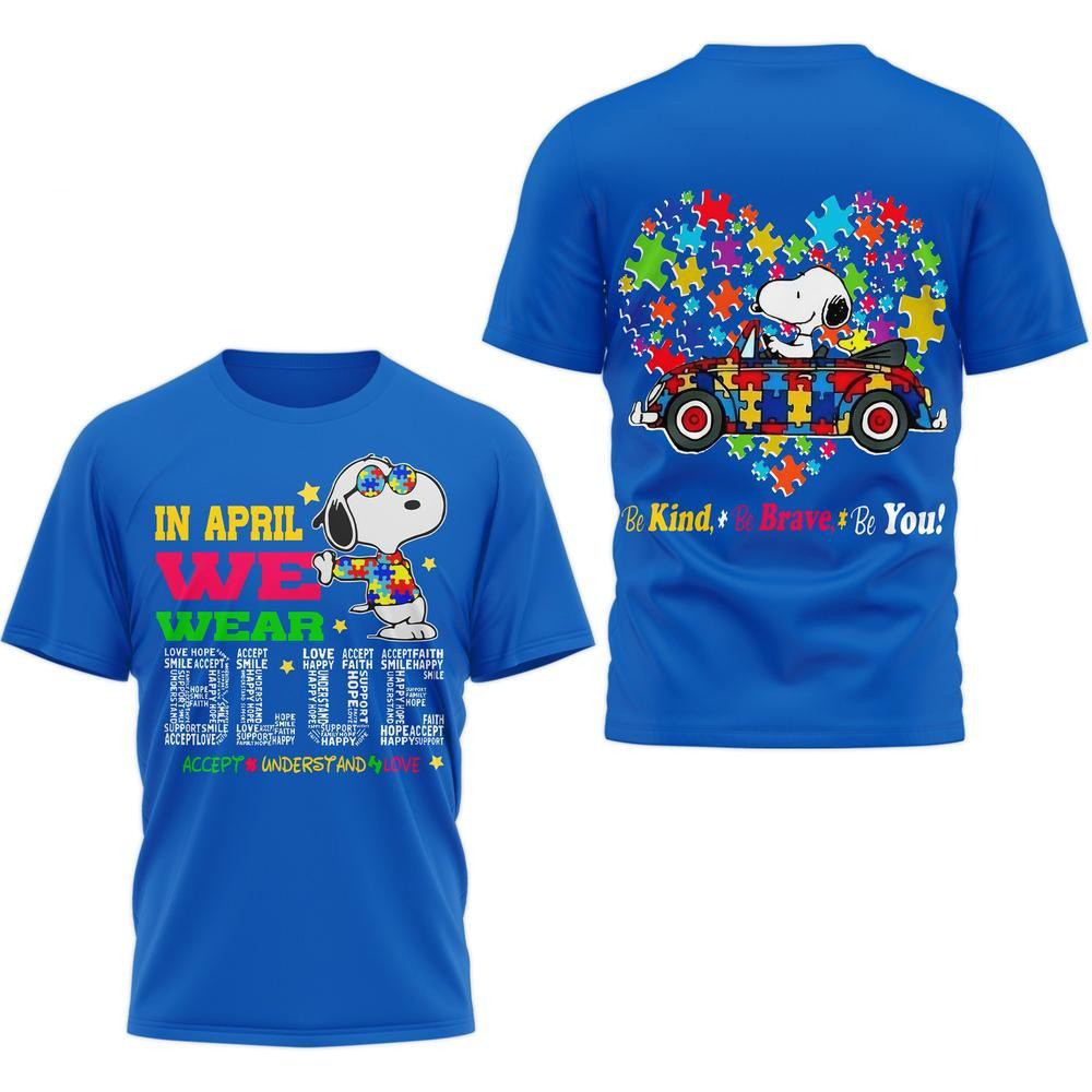 Snoopy Autism Awareness Limited Edition Blue Shirt Gifts For Fans
