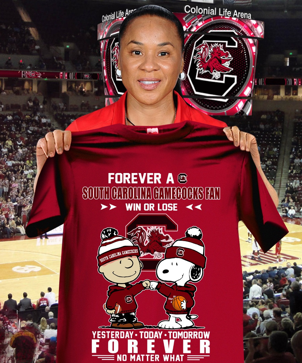 Snoopy Forever South Carolina Gamecocks Fan T-Shirt Women's Basketball Gifts For Fans