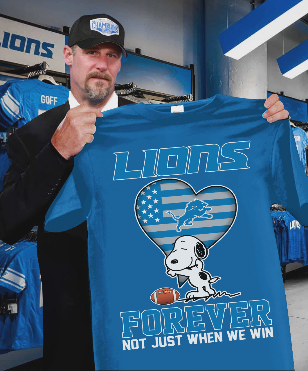 Snoopy Lions Forever Not Just When We Win Detroit Lions T-Shirt Gifts For Football Lovers