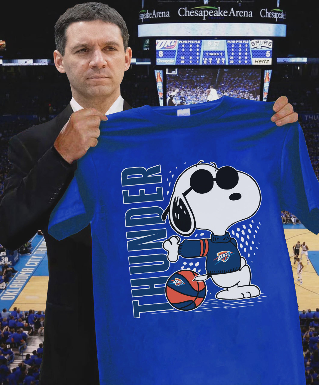 Snoopy The Peanuts Oklahoma City Thunder T-Shirt Gift Ideas For Basketball Lovers