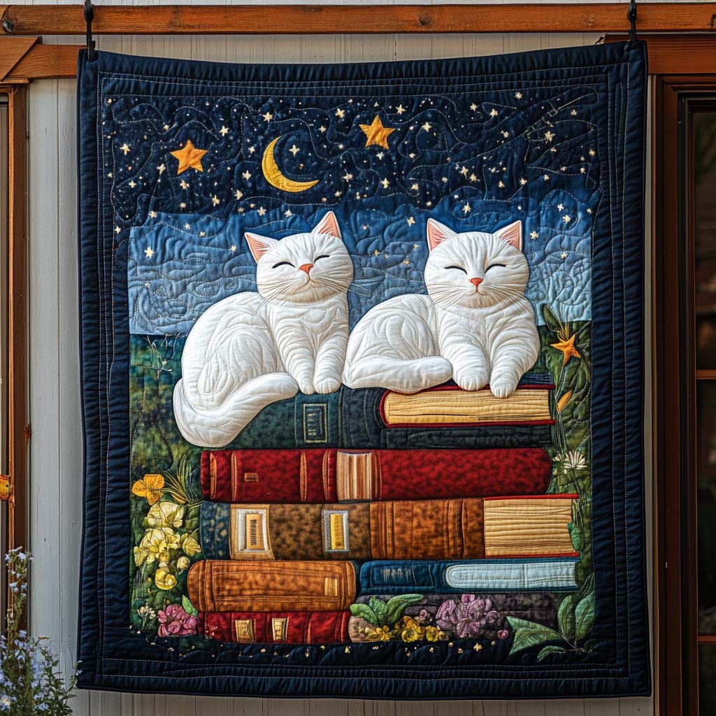 Snoozing With Stories Quilted Blanket Presents For Cat Lovers