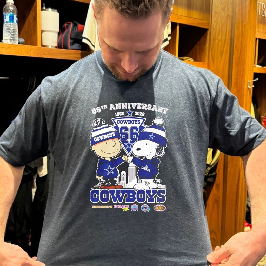 Snoppy Dallas Cowboys 66Th Anniversary 1960 2026 Skyline T Shirt