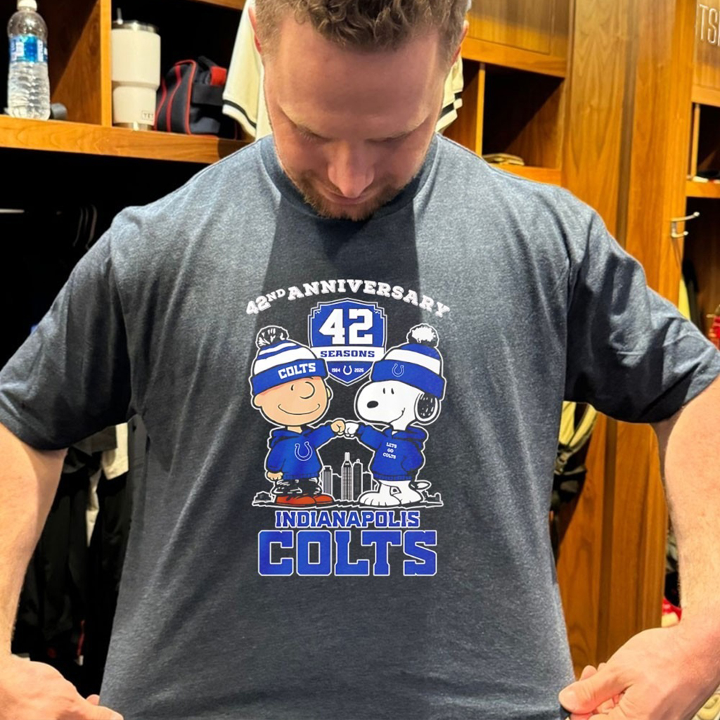 Snoppy Indianapolis Colts 42Nd Anniversary 1984 2026 Skyline T Shirt