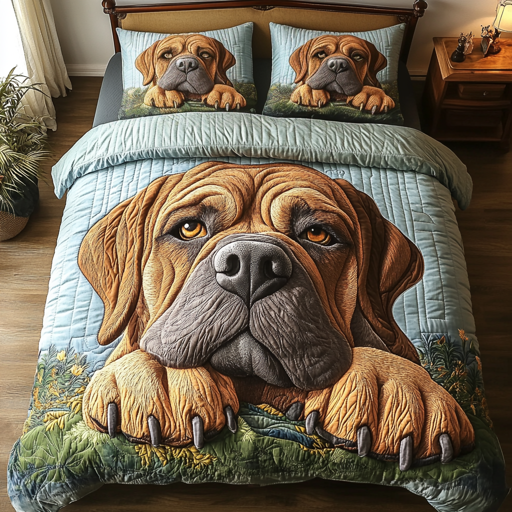 Snout Snuggle Quilted Bedding Set Personalized Bedding Set Gift for Couples