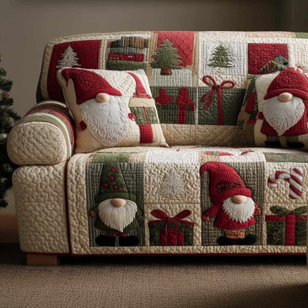 Snow Covered Quilted Sofa Cover Holiday Living Decorations Family Gift Ideas