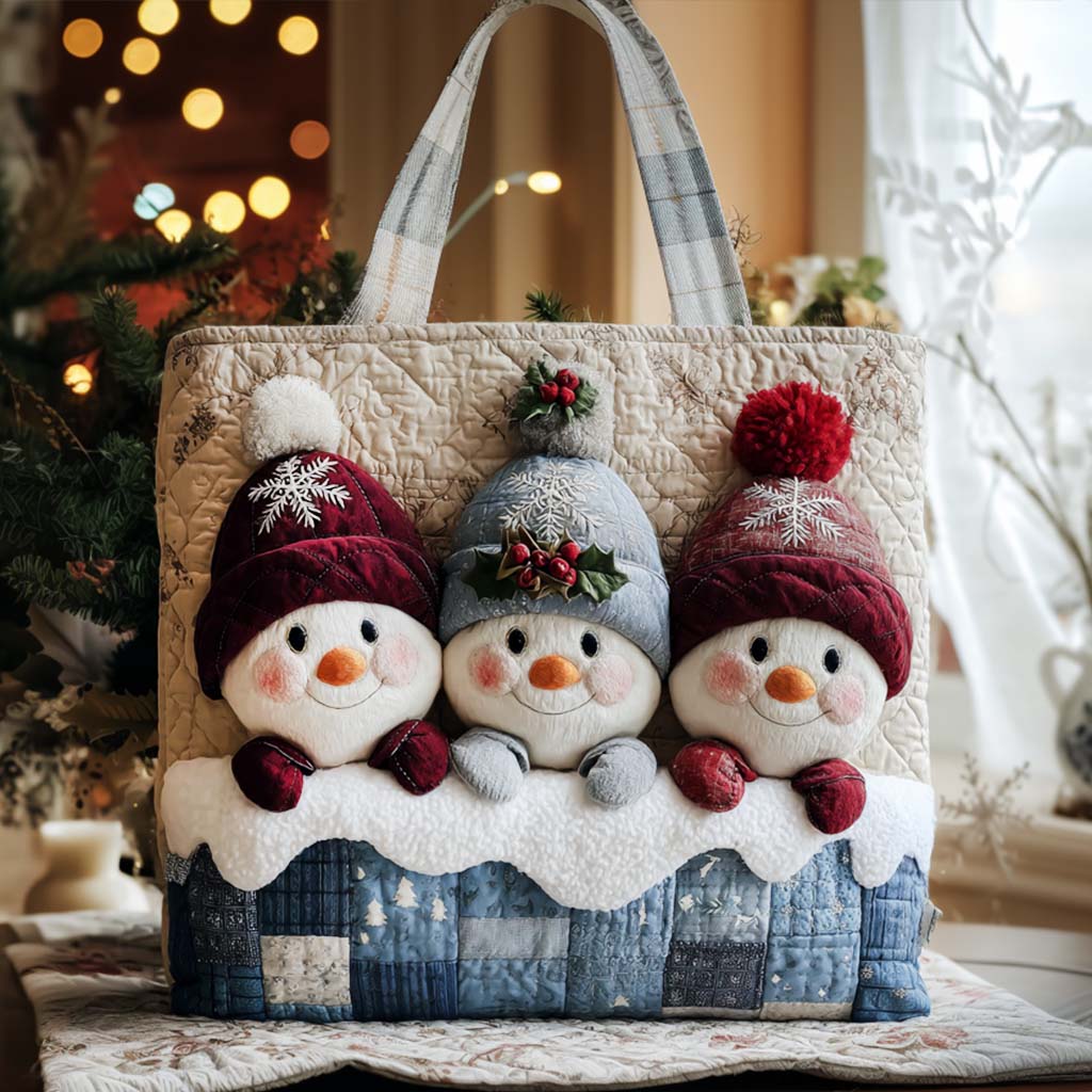 Snow Delight Quilted Tote Bag Family Ideas For Christmas Gifts