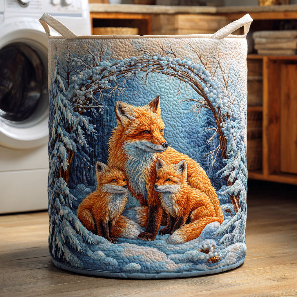Snow Den Fox Quilted Laundry Basket Ideal Gift For Mom