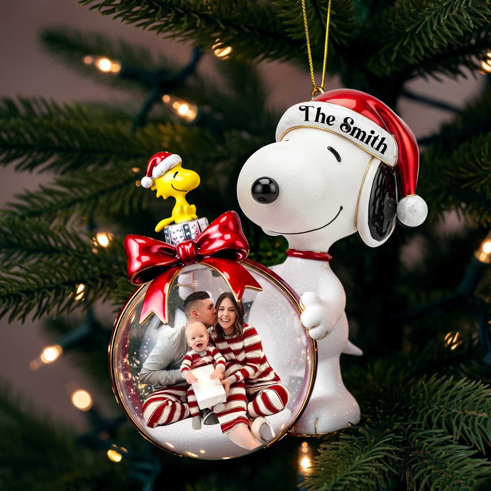 Snow Globe Custom Photo Ornament - Personalized Gift For Family - Fun Holiday Ornament Gift