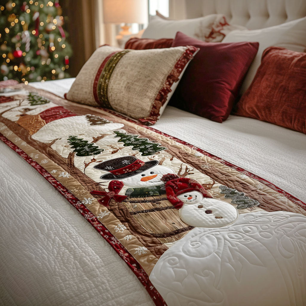 Snow Glow Quilted Bed Runner Christmas Bedroom Decor Best Holiday Gifts 2025