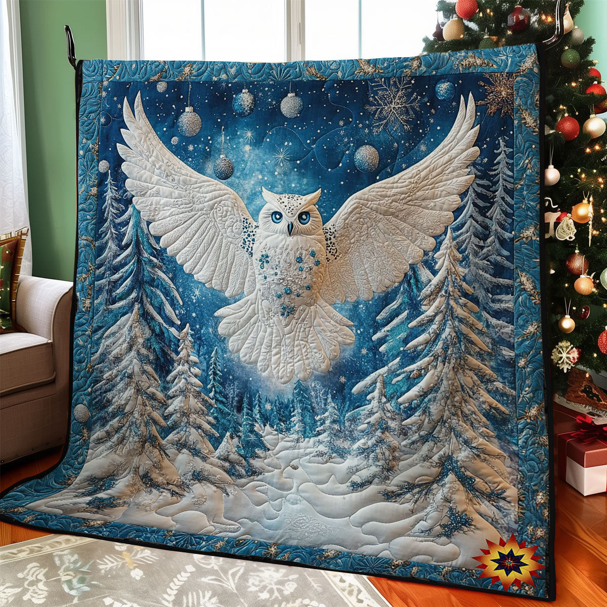 Snow Owl Quilt Blanket Throws And Blankets Mother's Day Gifts For Elderly