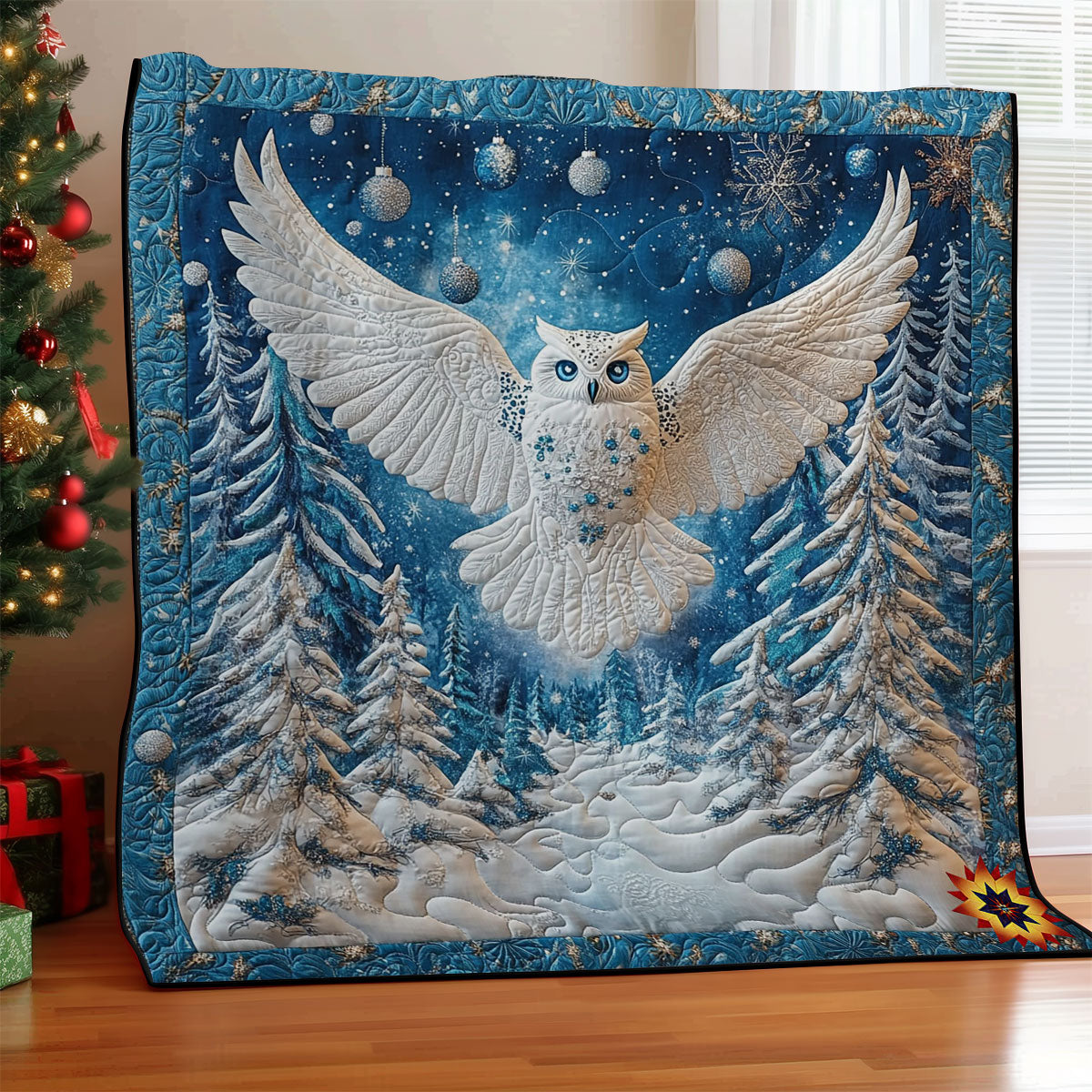Snow Owl Quilt Blanket Winter Blanket Religious Gifts For Mom