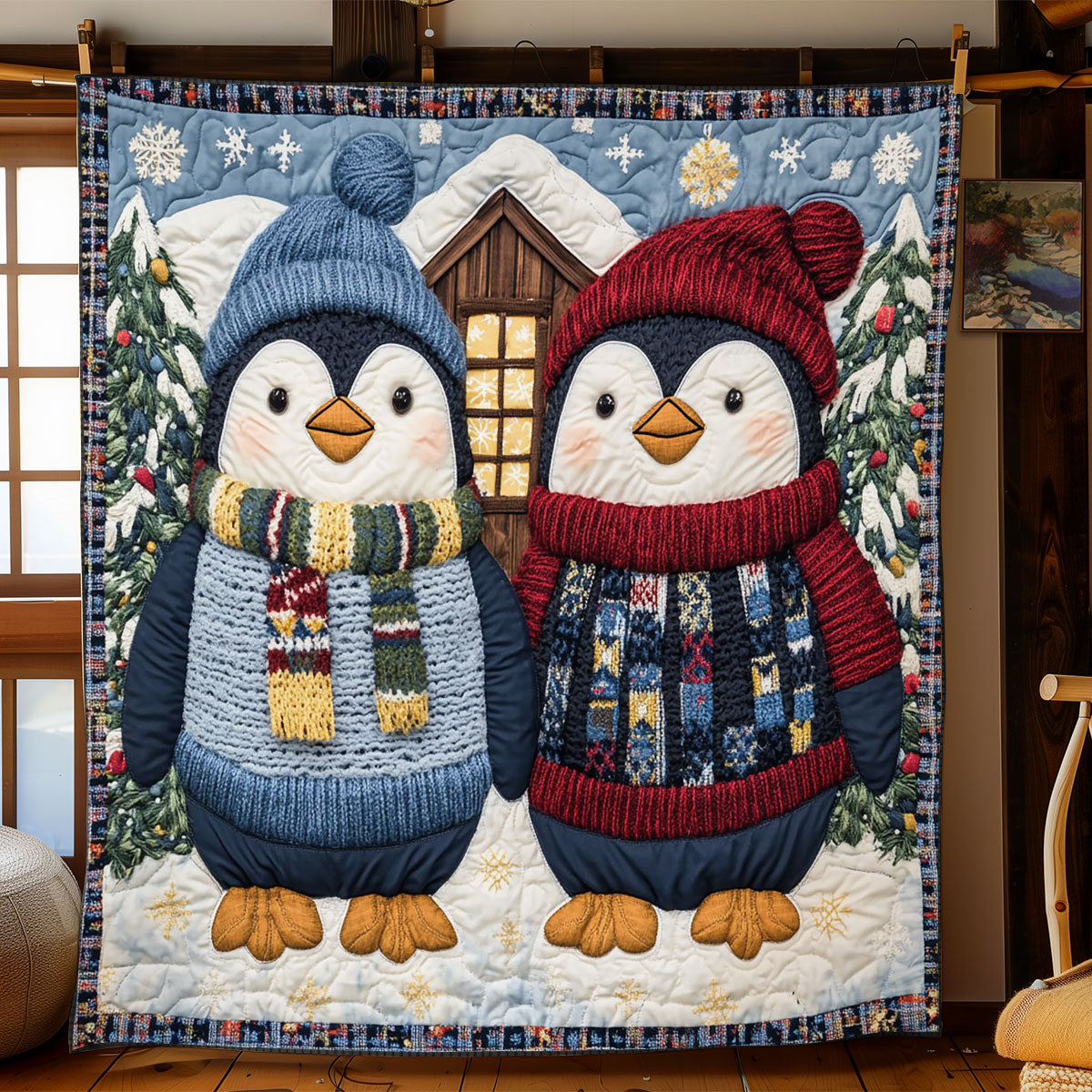 Snow Penguin Quilt Ultra-Soft Quilt Blanket for Hotel-Like Experience