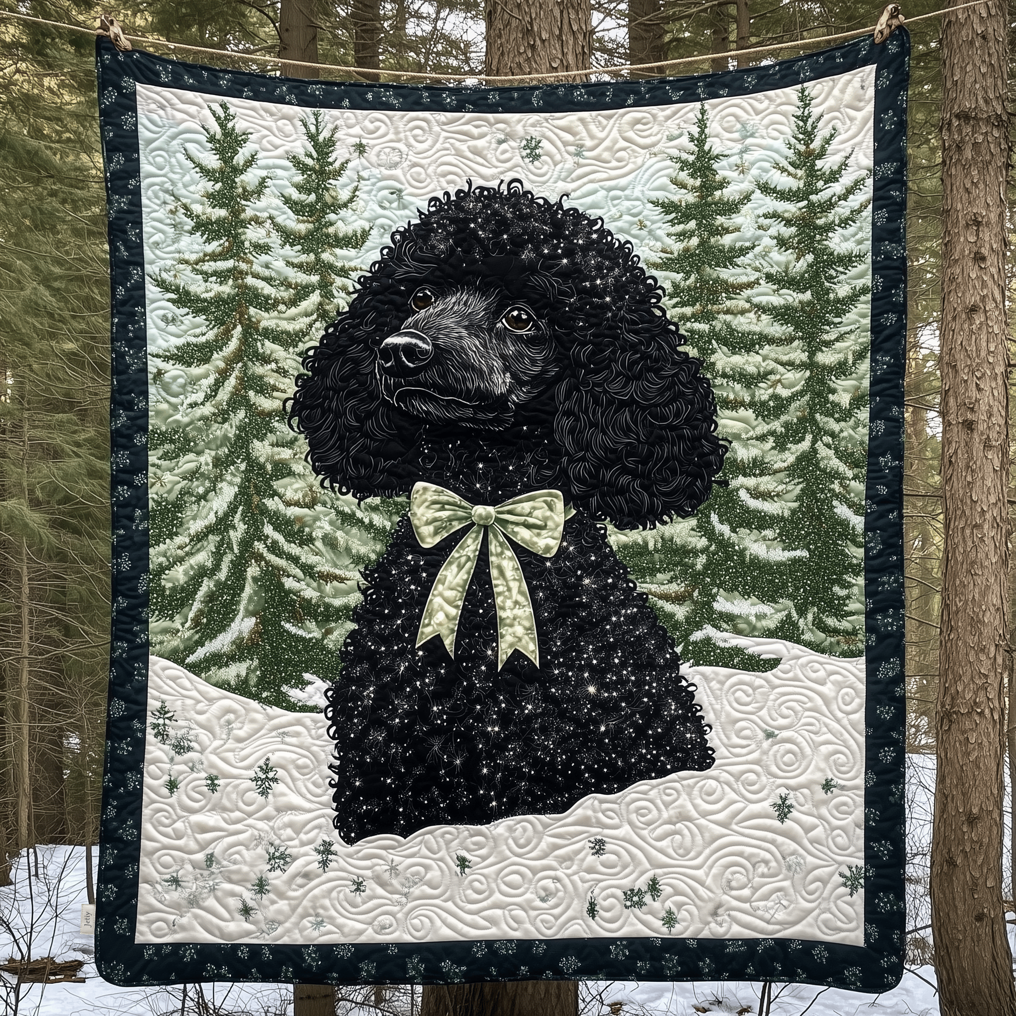 Snow Poodle Quilted Blanket Christmas Quilted Blanket Christmas Gifts For Parents