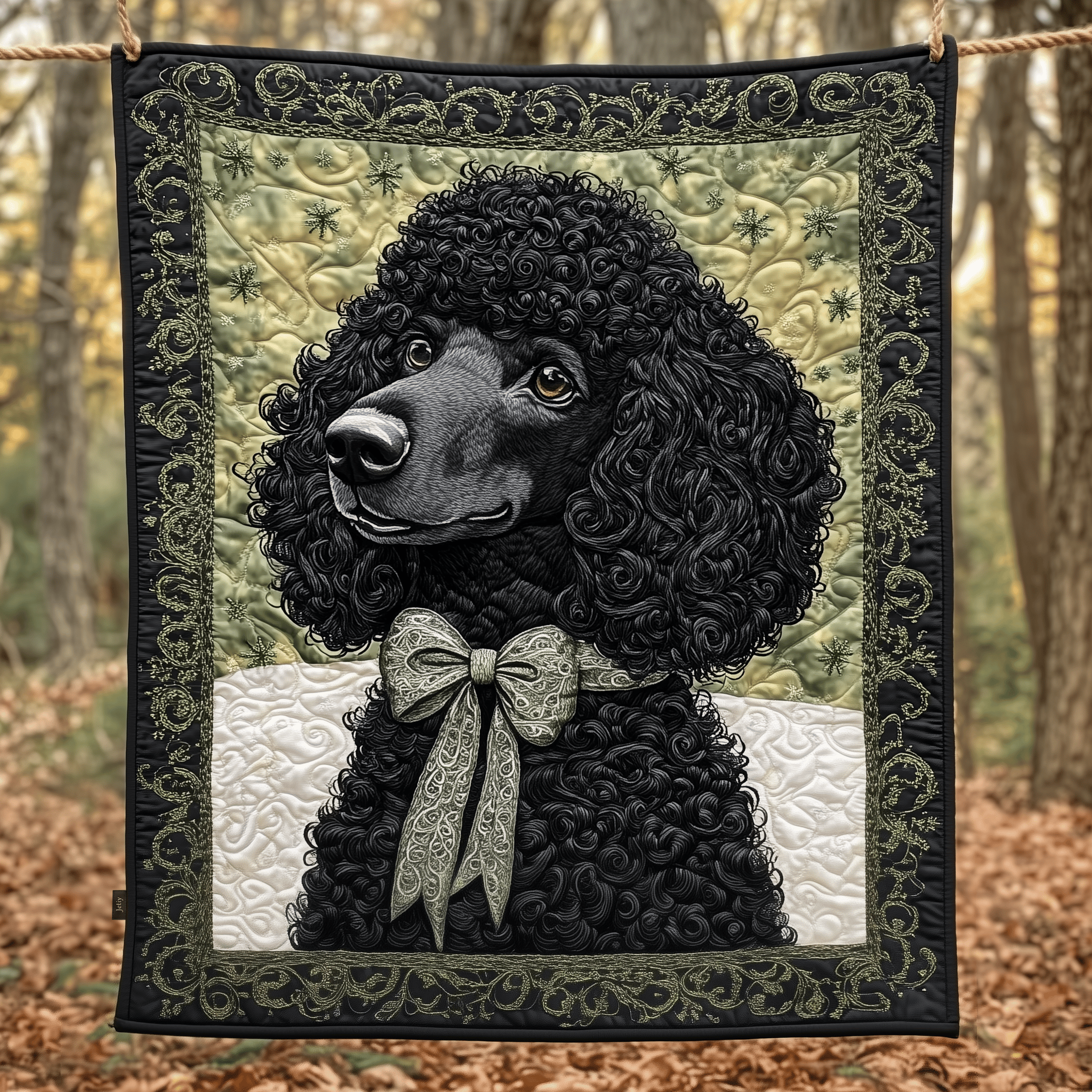 Snow Poodle Quilted Blanket Christmas Throw Blanket Best Christmas Gifts For Mom