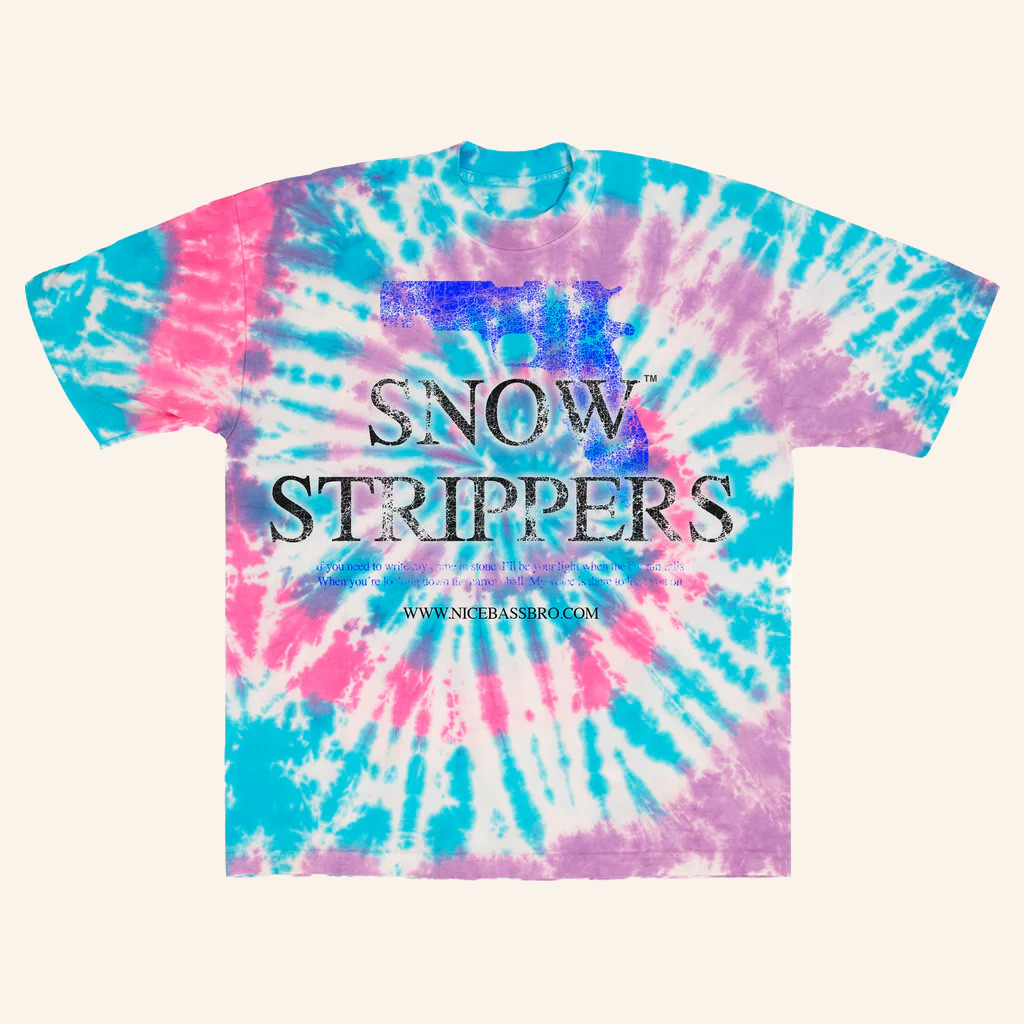 Snow Strippers Merch Snow Strippers Gun Logo Tie Dye T-Shirt Music Related Gifts For Guys