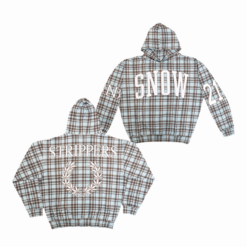 Snow Strippers Plaid Hoodie Snow Strippers Hooded Sweatshirt Electronic Music Fans Gift