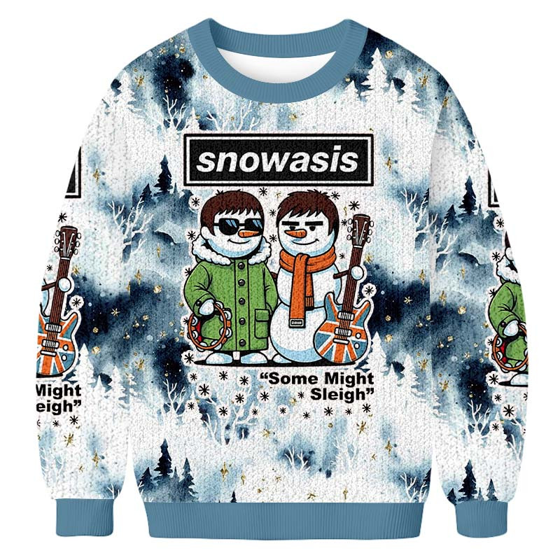 Snowasis Some Might Sleigh Christmas Ugly Sweater Winter Clothing Xmas Gifts For Oasis Lovers