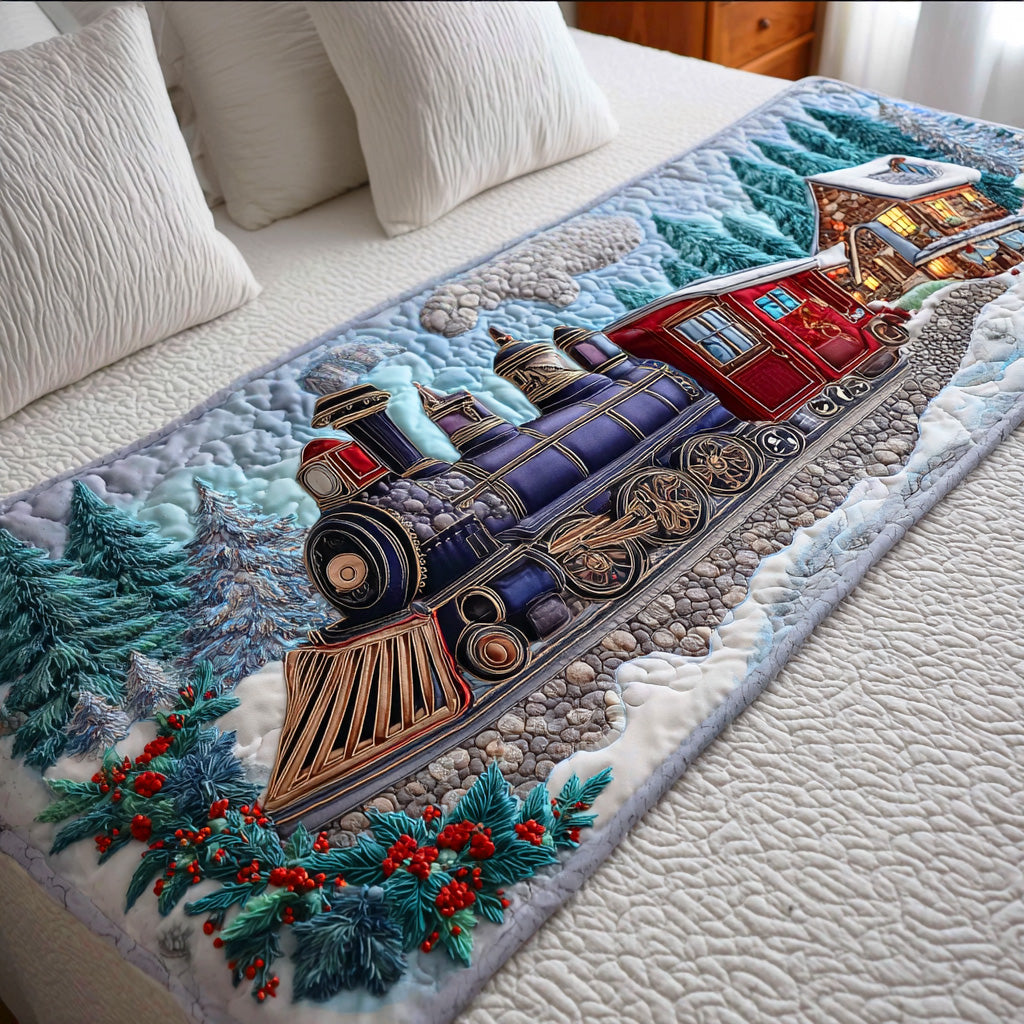 Snowbound Express Quilted Bed Runner Christmas Bedding Ideas Gifts For The Family Christmas