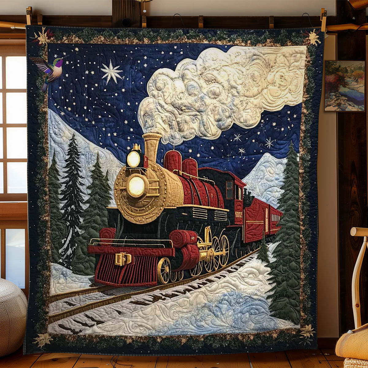 Snowbound Locomotive King Size Blanket Christmas Presents For Dad