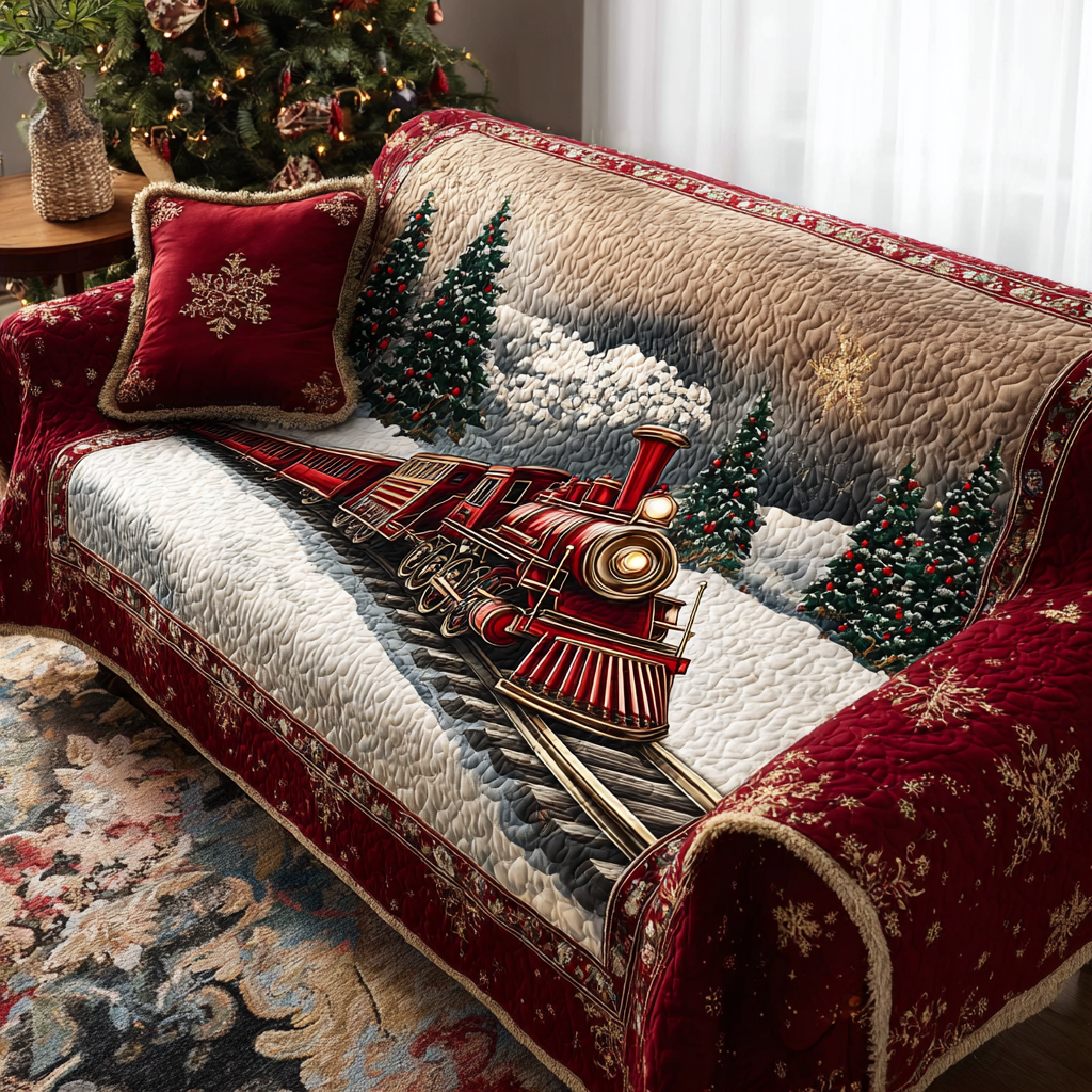 Snowbound Magic Quilted Sofa Cover Holiday Living Decorations Best Christmas Gift Ideas 