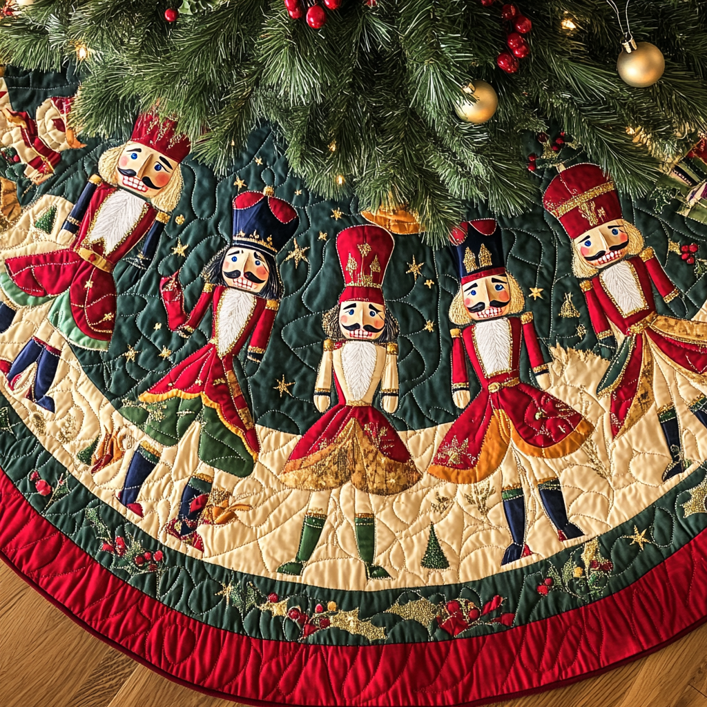 Snowfall Serenade Christmas Quilted Tree Skirt Xmas Tree Decor Secret Santa Gifts