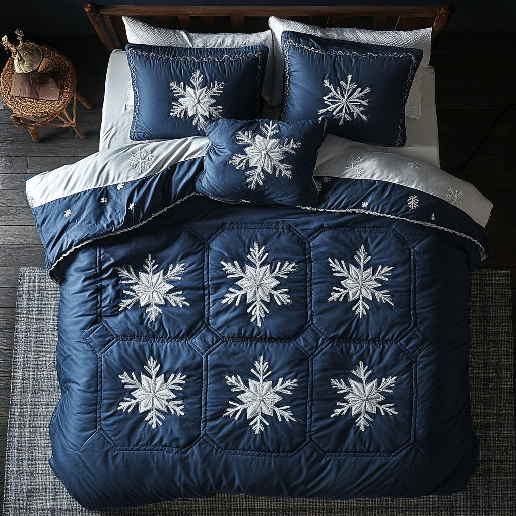 Snowflake Bedding Set Perfect Gift For Friends and Family on Christmas Day