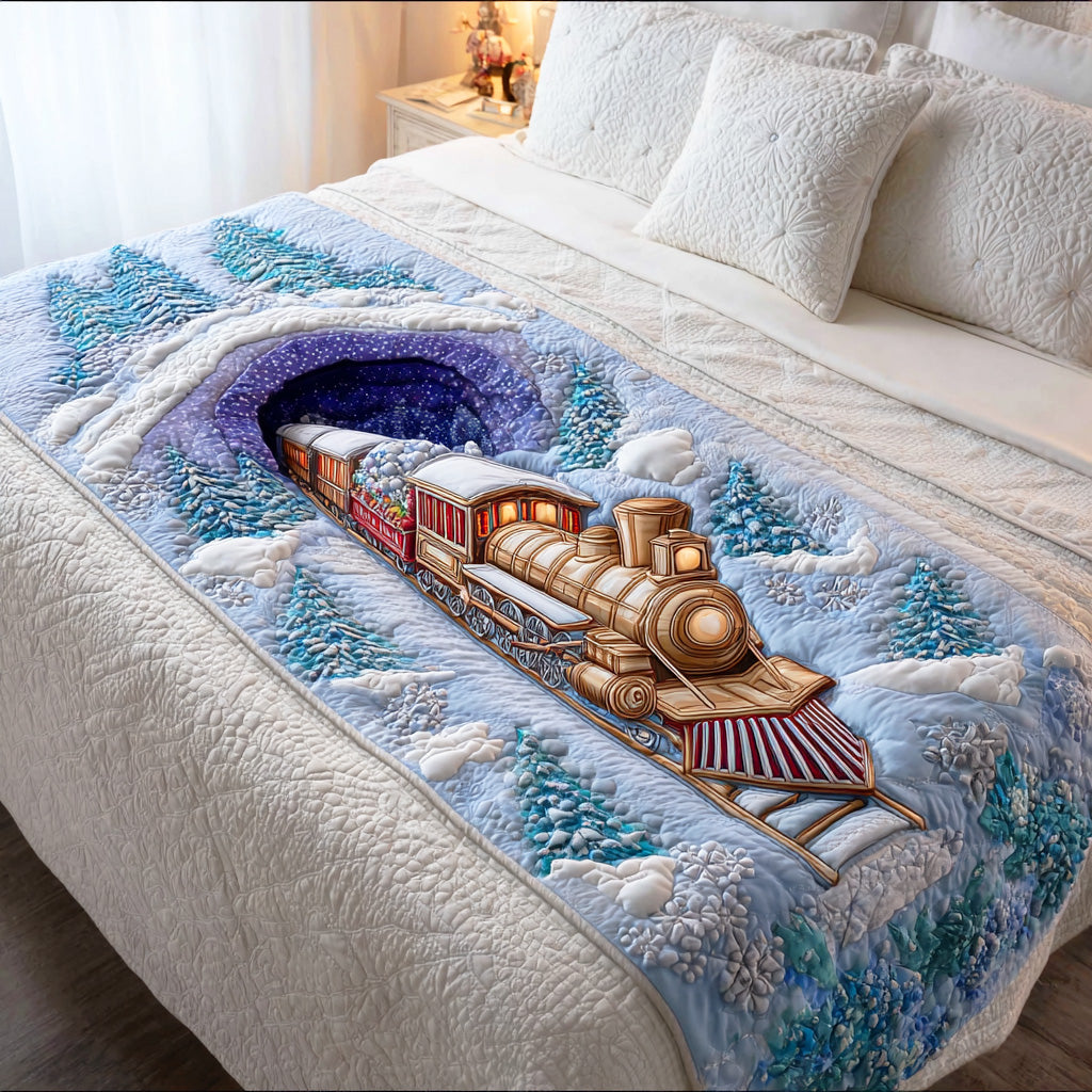 Snowflake Journey Quilted Bed Runner Christmas Bed Runner Xmas Gifts For Mother In Law