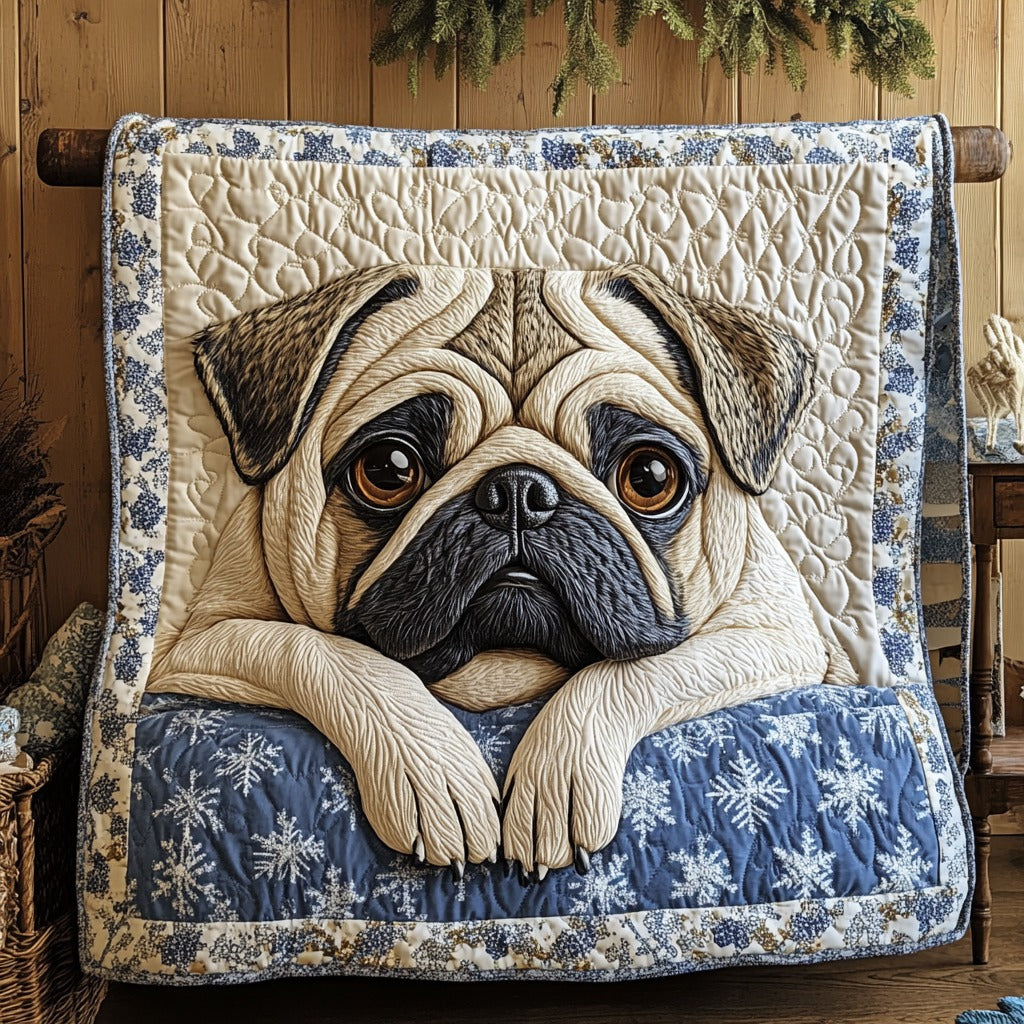Snowflake Pug Quilt Classic Quilt Blanket for Cozy and Warm Nights