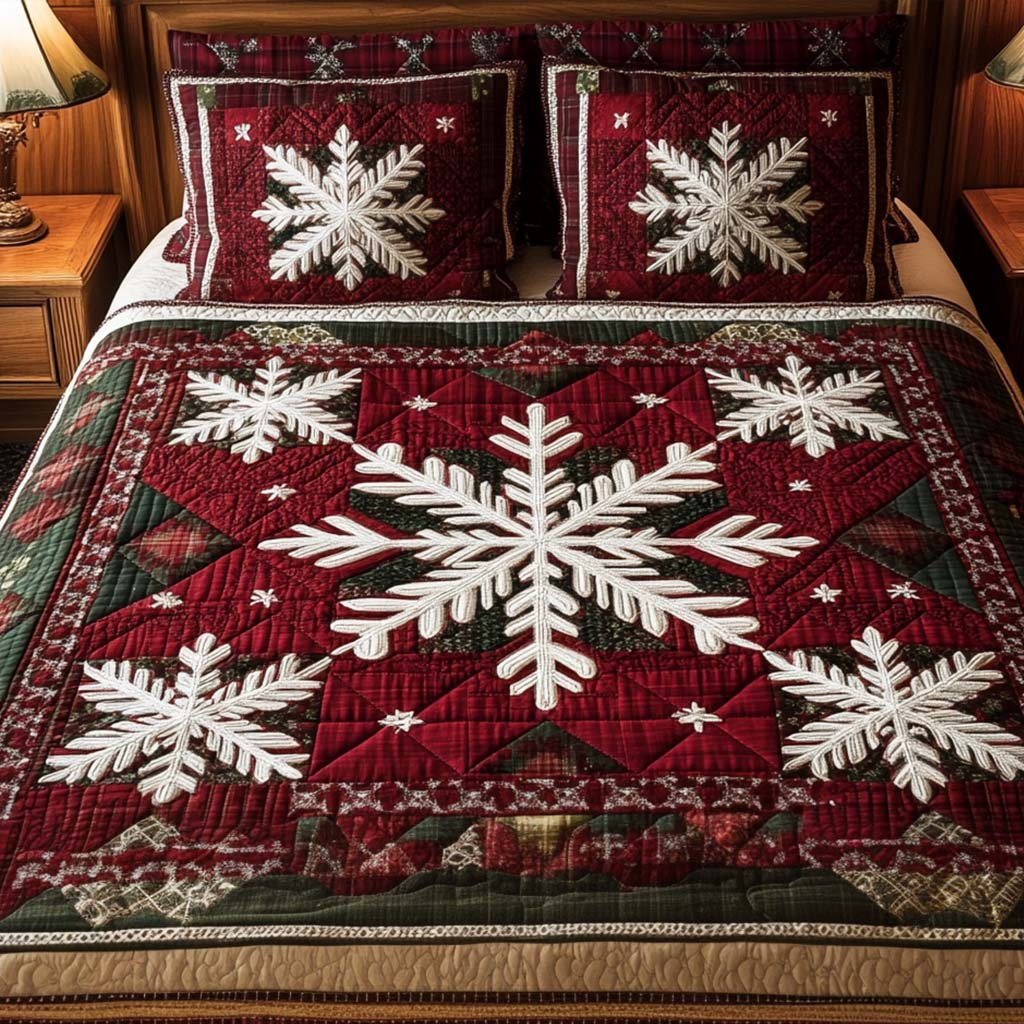 Snowflake Quilt Bedding Set Christmas Comforter Christmas Gift From Grandma
