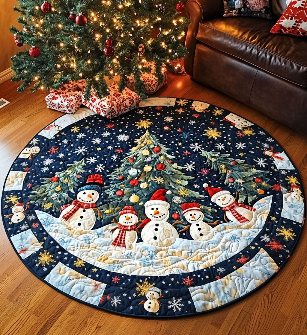 Snowflake Quilted Round Mat Entryway Christmas Decor Ideas Unique Christmas Gifts