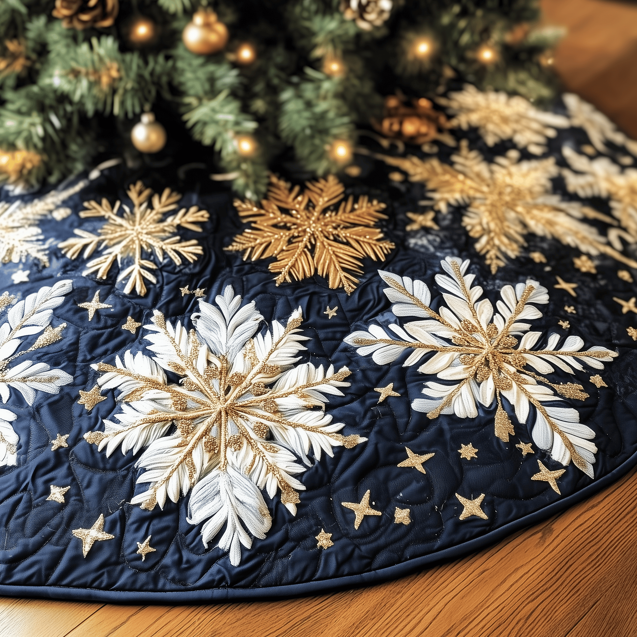 Snowflake Quilted Tree Skirt Christmas Tree Skirt Gifts For Mom And Dad Christmas