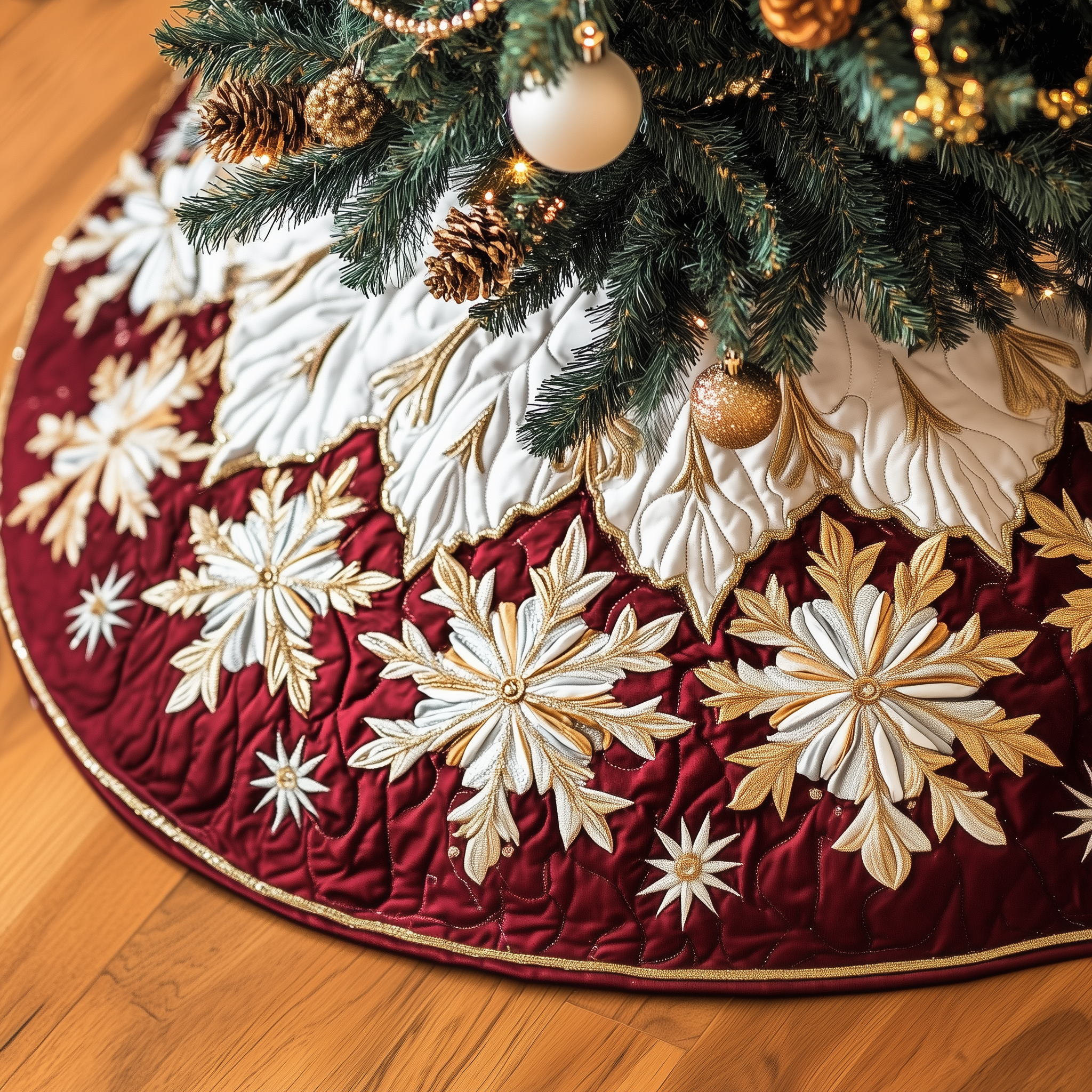 Snowflake Quilted Tree Skirt Memorable Graduation Gift Merch