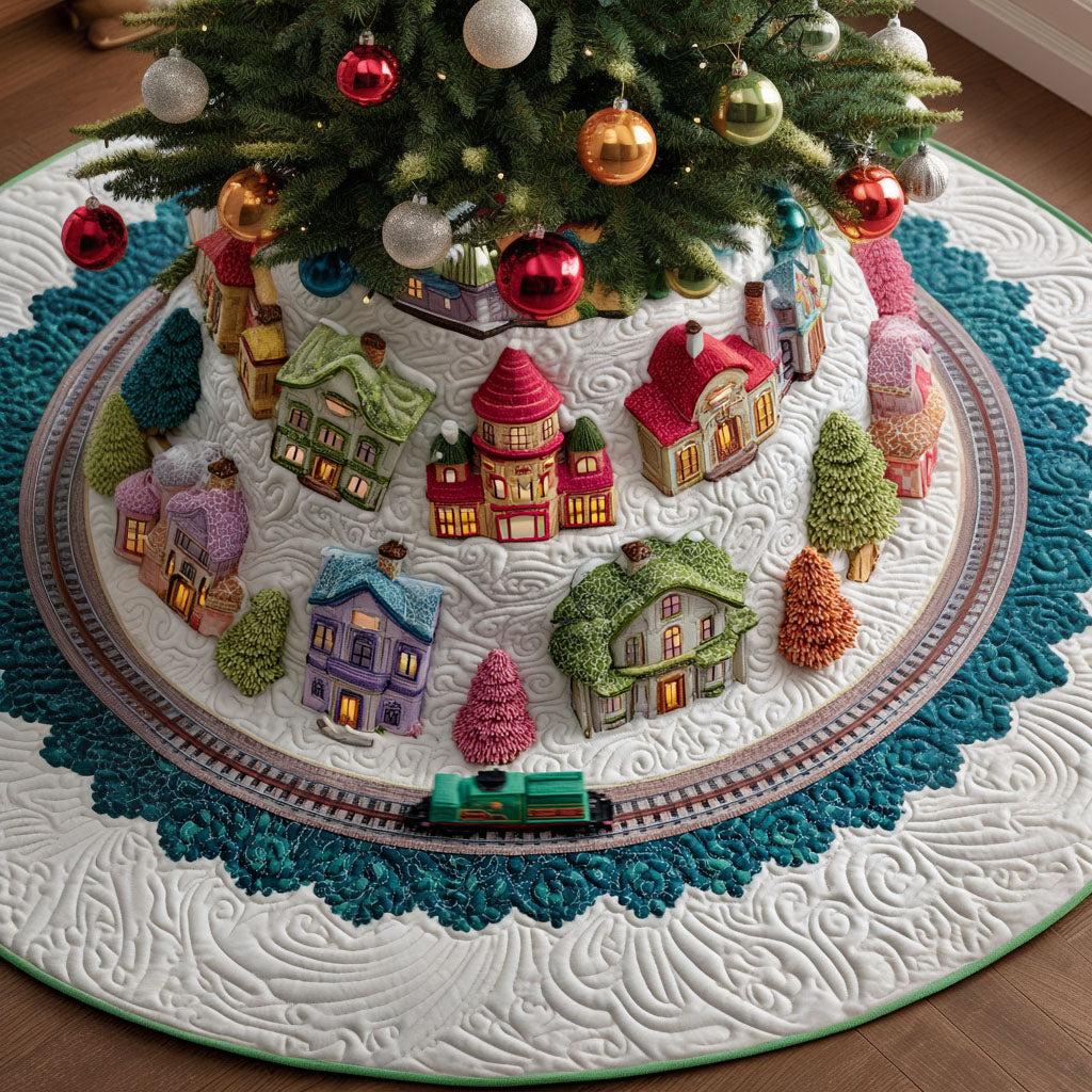 Snowflake Ridge Christmas Quilted Tree Skirt Xmas Home Decor Secret Santa Gift Ideas