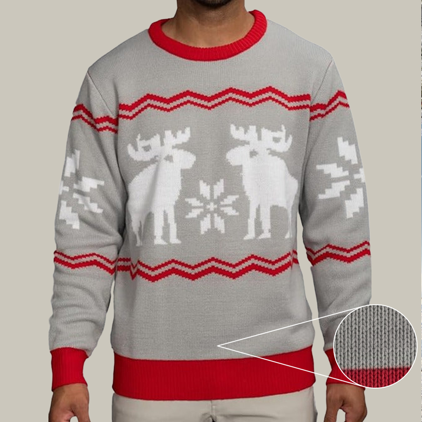 Snowflakes And Moose Ugly Christmas Sweater Funny Xmas Sweaters Father And Daughter Gifts