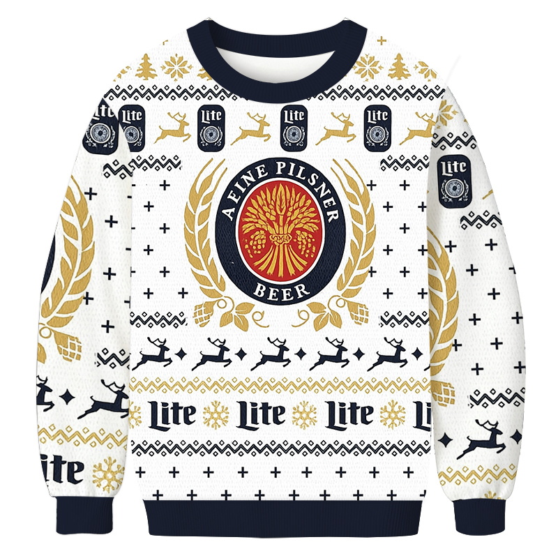 Snowflakes Miller Lite Christmas Ugly Sweatshirt Festive Xmas Winter Sweater Gift Ideas Snowflakes Miller Lite Christmas Ugly Sweatshirt Festive Xmas Winter Sweater Gift Ideas