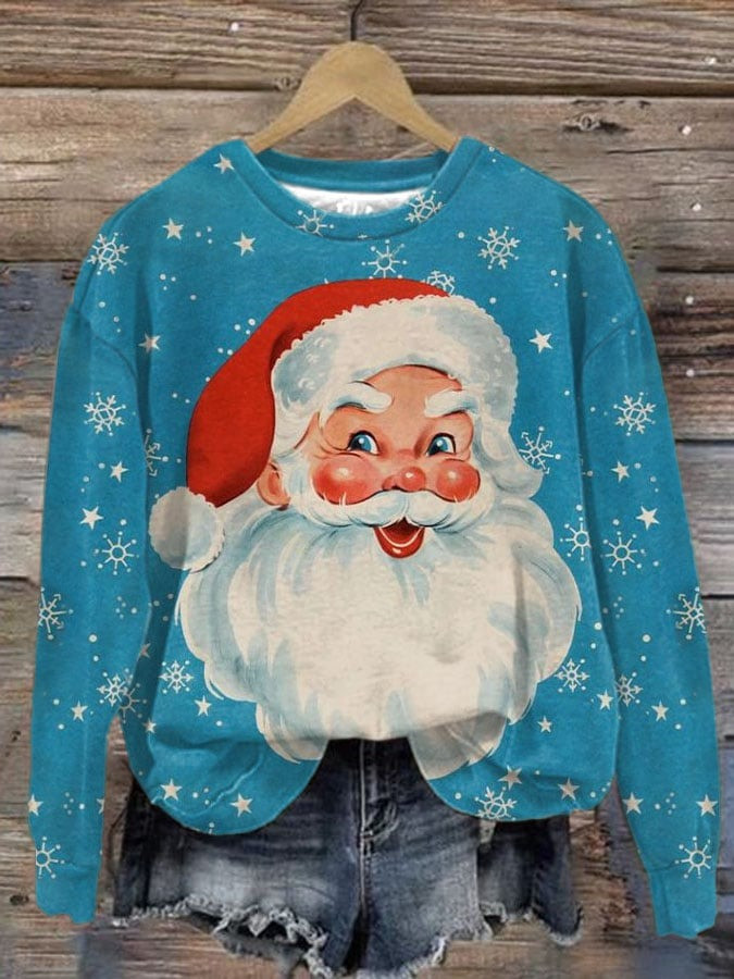Snowing Santa Claus Christmas Sweatshirt Snowflake Winter Holiday Presents For Christmas