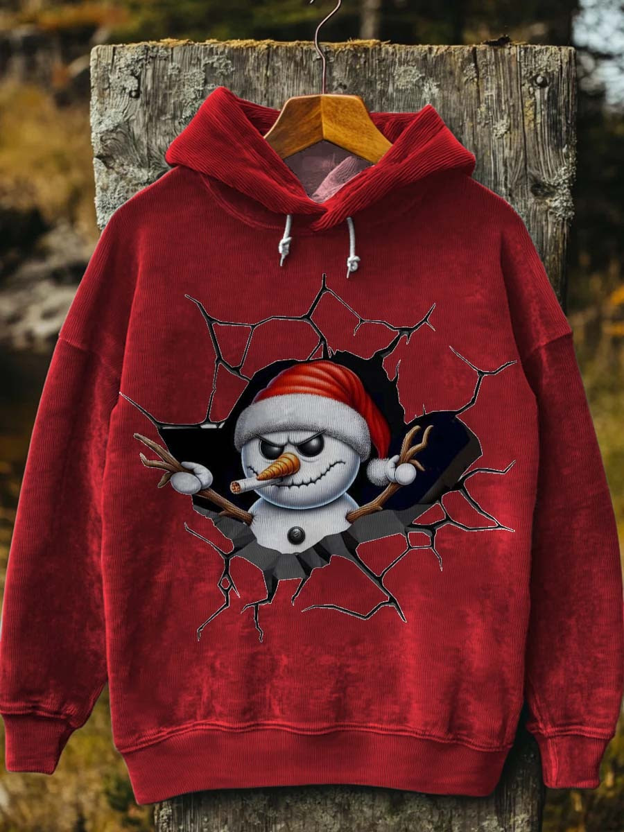 Snowman Breakout Christmas Hoodie Funny Xmas Holiday Clothing Gift Ideas For Her